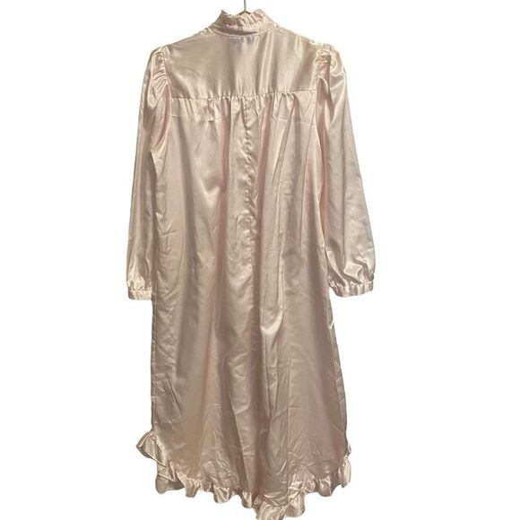 Vintage Sarah Spencer Pink Satin Long Nightgown Size MED - Picture 6 of 8